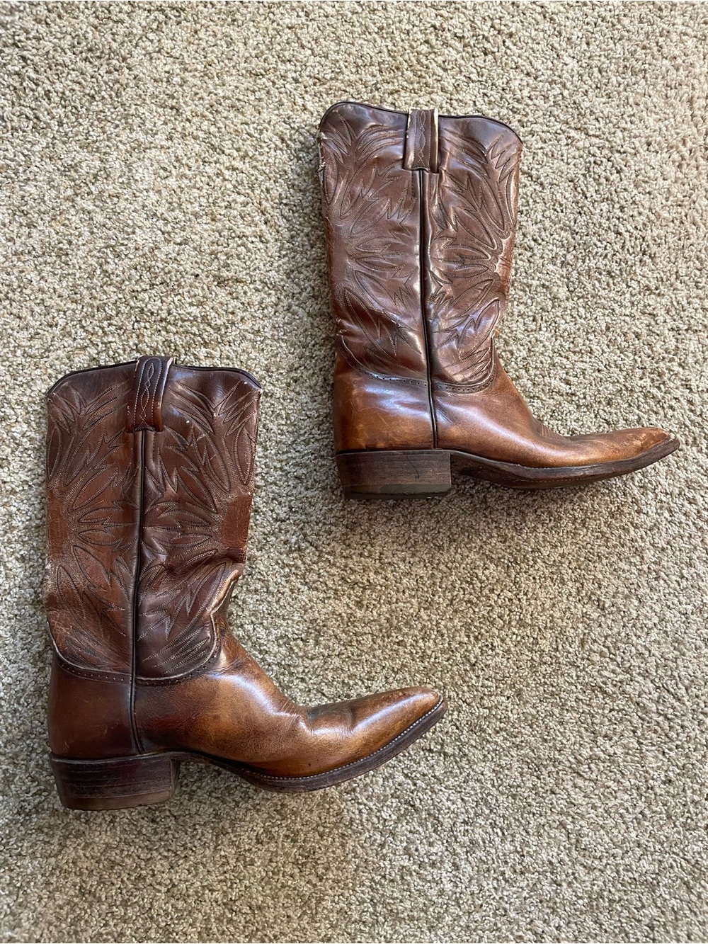 Dan Post Women’s Classic Brown Leather Western Cowboy Boots 8